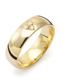 Vigselring Flemming Uziel Signo B031 i 18 k guld med diamanter.