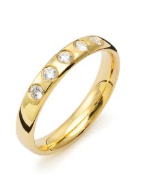 Vigselring Flemming Uziel Signo B032 i 18 k guld med diamanter.