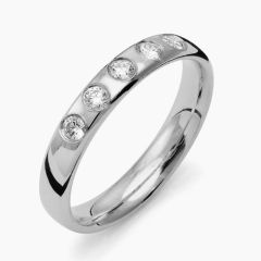 Vigselring Flemming Uziel Signo B032 i silver med cubic zirkonia.