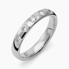 Vigselring Flemming Uziel Signo B036 i silver med cubic zirkonia.