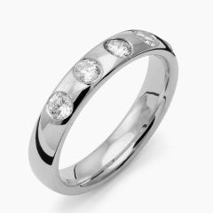 Vigselring Flemming Uziel Signo B038 i silver med cubic zirkonia.