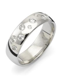 Vigselring Flemming Uziel Signo B041 i silver med cubic zirkonia.