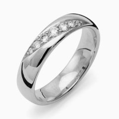 Vigselring Flemming Uziel Signo B044 i silver med cubic zirkonia.