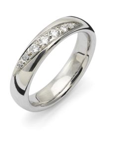 Vigselring Flemming Uziel Signo B045 i 18 k guld med diamanter.