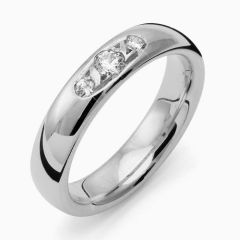 Vigselring Flemming Uziel Signo B046 i silver med cubic zirkonia.