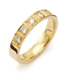 Vigselring Flemming Uziel Signo B049 i 18 k guld med diamant.