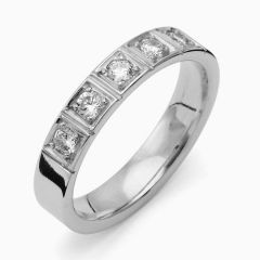 Vigselring Flemming Uziel Signo B049 i silver med cubic zirkonia.