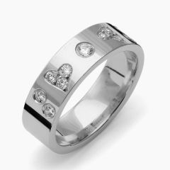 Vigselring Flemming Uziel Signo B050 i silver med cubic zirkonia.