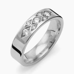 Vigselring Flemming Uziel Signo B051 i silver med cubic zirkonia.