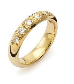 Vigselring Flemming Uziel Signo B052 i 18 k guld med diamant.