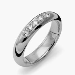 Vigselring Flemming Uziel Signo B054 i silver med cubic zirkonia.