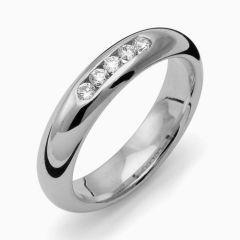 Vigselring Flemming Uziel Signo B056 i silver med cubic zirkonia.