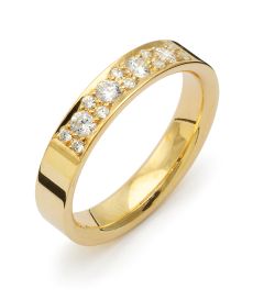 Vigselring Flemming Uziel Signo B057 i 18 k guld med diamant.