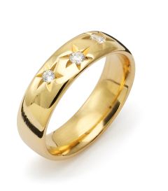 Vigselring Flemming Uziel Signo B059 i 18 k guld med diamant.