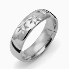 Vigselring Flemming Uziel Signo B059 i silver med cubic zirkonia.