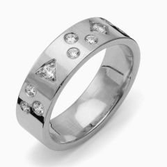 Vigselring Flemming Uziel Signo B060 i silver med cubic zirkonia.