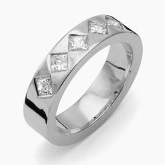 Vigselring Flemming Uziel Signo B062 i silver med cubic zirkonia.