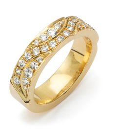 Vigselring Flemming Uziel Signo B066/B066V i 18 k guld med diamant.