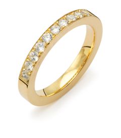 Vigselring Flemming Uziel Signo B069/B069V i 18 k guld med diamant.