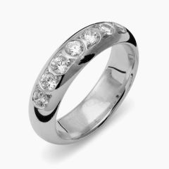 Vigselring Flemming Uziel Signo B070 i silver med cubic zirkonia.