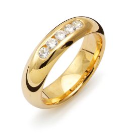 Vigselring Flemming Uziel Signo B071 i 18 k guld med diamant.