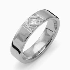 Vigselring Flemming Uziel Signo B073 i silver med cubic zirkonia.