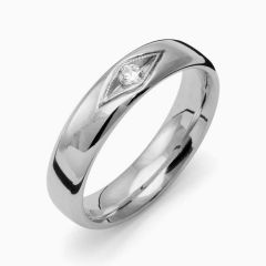 Vigselring Flemming Uziel Signo B074 i silver med cubic zirkonia.