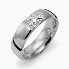 Vigselring Flemming Uziel Signo B075 i silver med cubic zirkonia.