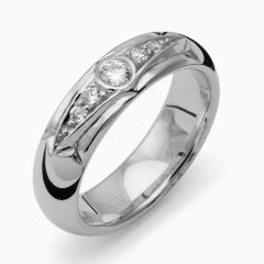 Vigselring Flemming Uziel Signo B076 i silver med cubic zirkonia.