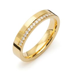 Vigselring Flemming Uziel Signo B079 i 18 k guld med diamant.