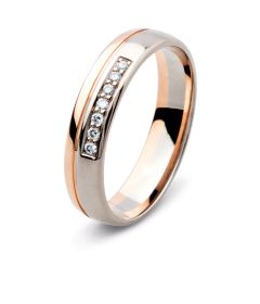 Vigselring Flemming Uziel Lovely 72469 med diamant i 18 k guld.