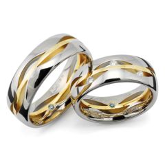 Vigselring Flemming Uziel TCOL Azuro AZ40671 med diamant i 18 k guld.