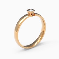 Vigselring Flemming Uziel Divine Kardia med 0,15 ct. diamant i 18 k guld.