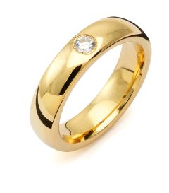 Vigselring Flemming Uziel Signo KB6285015 i 18 k guld med diamant.