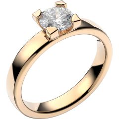 Vigselring Schalins Seine med 0,60 ct. diamant i 18 k guld.