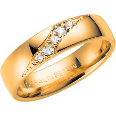 Vigselring Schalins Stjärnfall, Libra 0,09 med ct. diamant i 18 k guld.