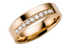 Vigselring Olympen Vega med 0,18 ct. diamant i 18 k guld.