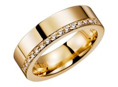 Vigselring Olympen VB84 Oden med 0,15 ct. diamant i 18 k guld.