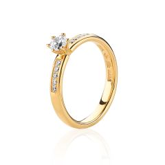 Vigselring Guldbolaget Unify 5519-3K med diamant i 18 k guld.