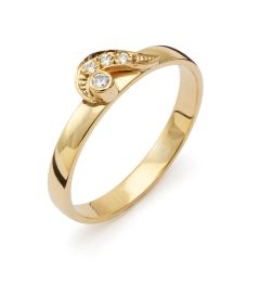 Vigselring Flemming Uziel Signo B1612 i 18 k guld med diamant.