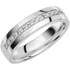 Vigselring Store Collection by Schalins PK30 med diamant i 18 k guld.