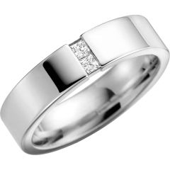 Vigselring Schalins Passion, Tindra med 0,10 ct. diamant i 18 k vitguld.