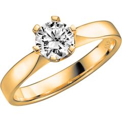 Vigselring Schalins Donau med 0,75 ct. LG-diamant i 18 k guld.