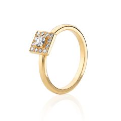Vigselring Guldbolaget Unify 5516-2K med diamant i 18 k guld.